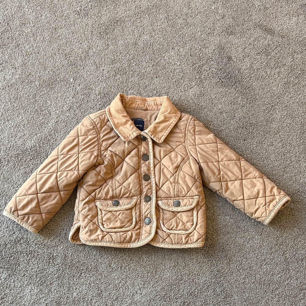 GAP Tan Quilted Kids Puffer Jacket